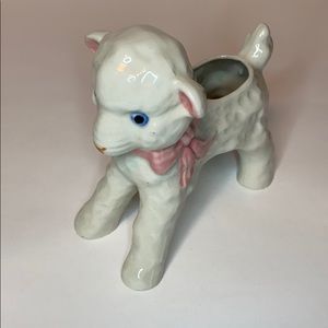 Vintage lamb ceramic planter vase